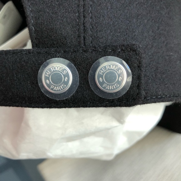 Hermes Black Cashmere Baseball Cap 56 main image 4